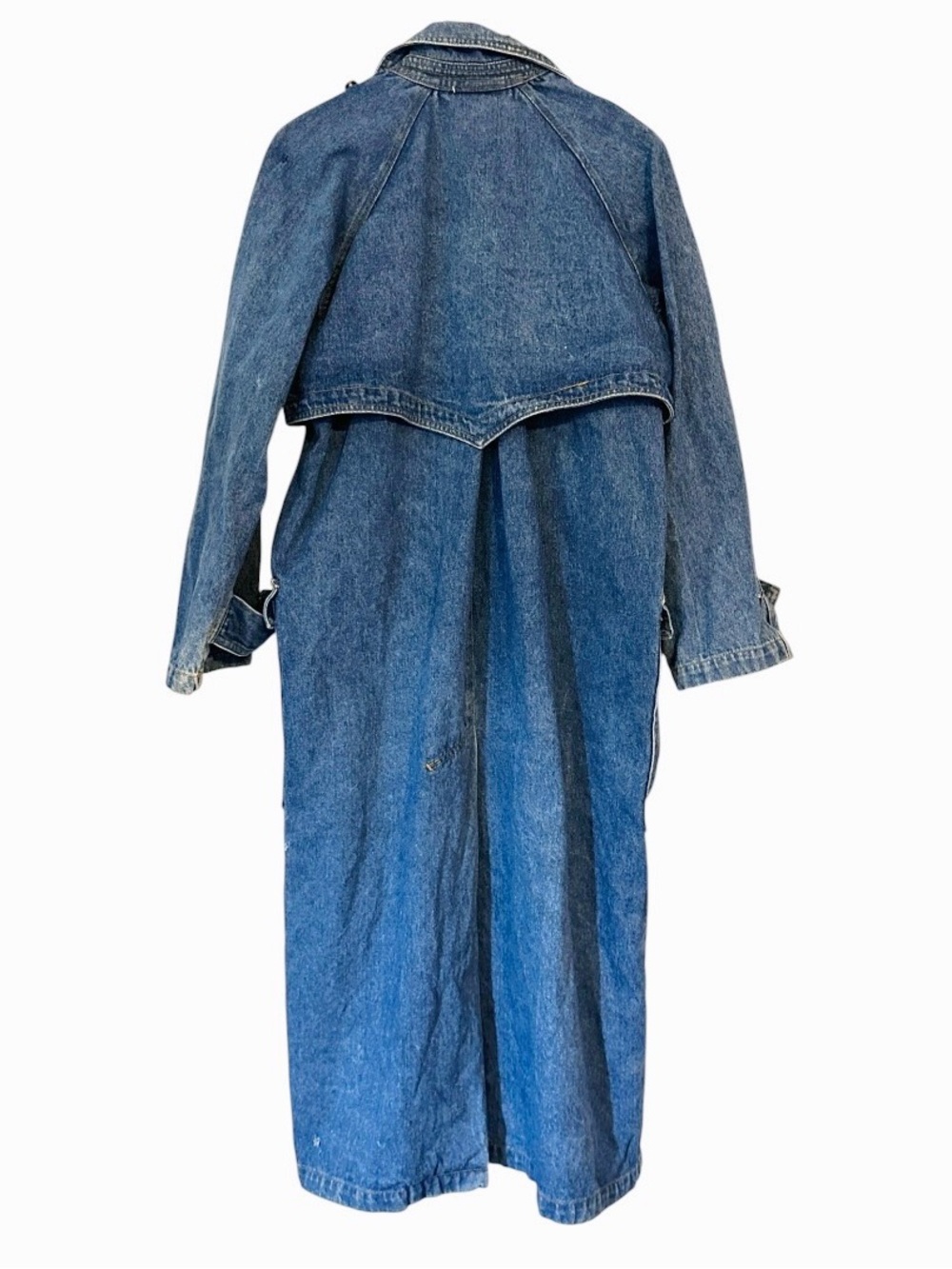 Vintage 80’s Avon Fashions Denim women's Double-Breasted Trench Coat size M - Picture 4 of 14